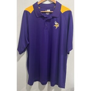 NFL Minnesota Vikings Team Apparel Golf Polo Shirt Purple‎ Men's 2XL